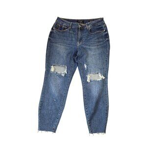 Judy Blue Size 14W Skinny Fit Distressed Jeans